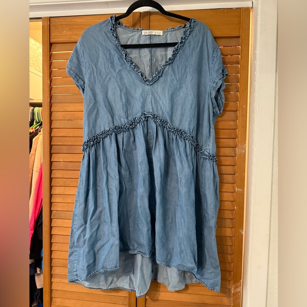 Blue Zara Denim Women's Dress - Picture 2 of 3